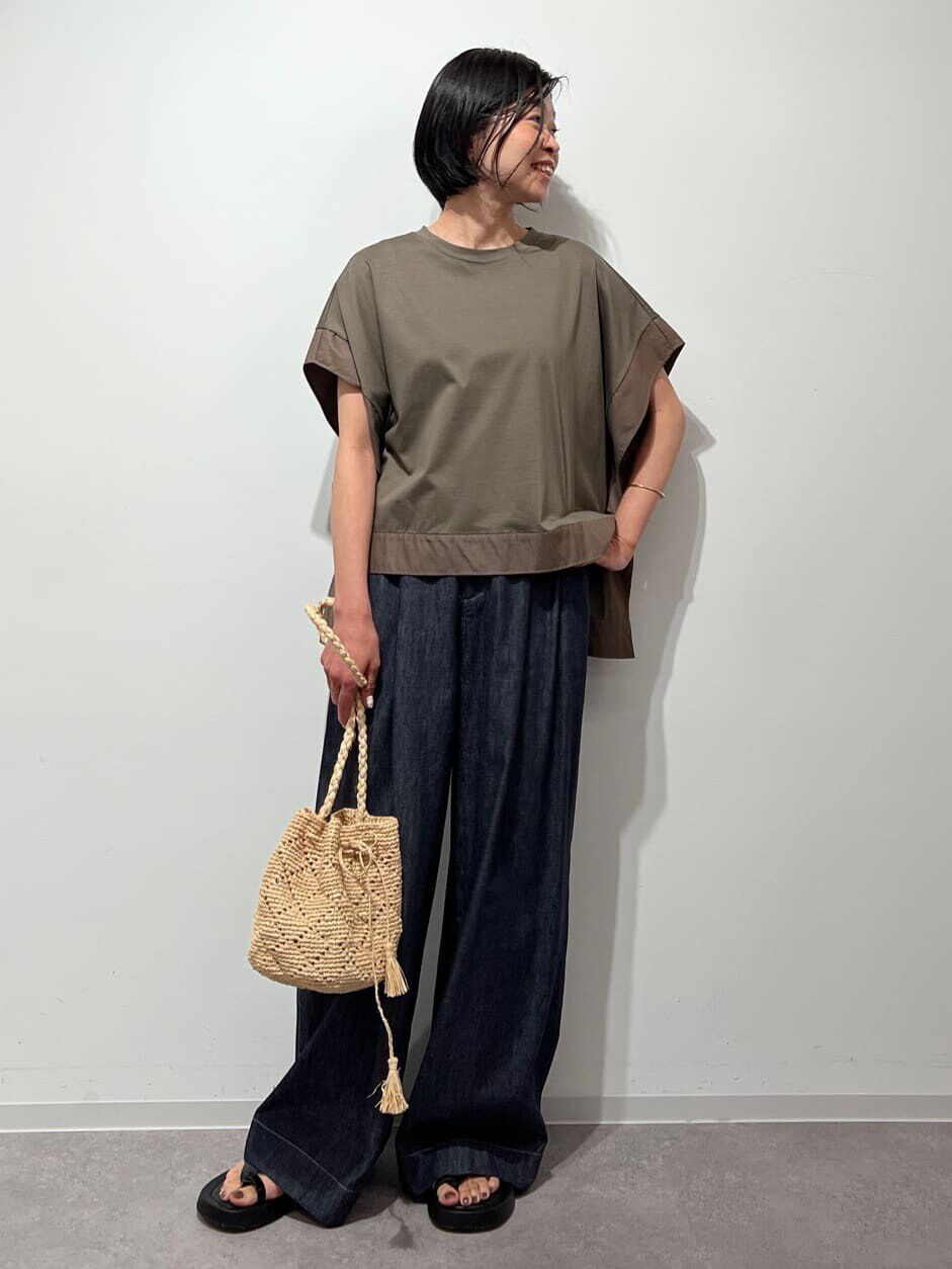  「◆異素材コンビカットソー」|Tシャツ・カットソー|