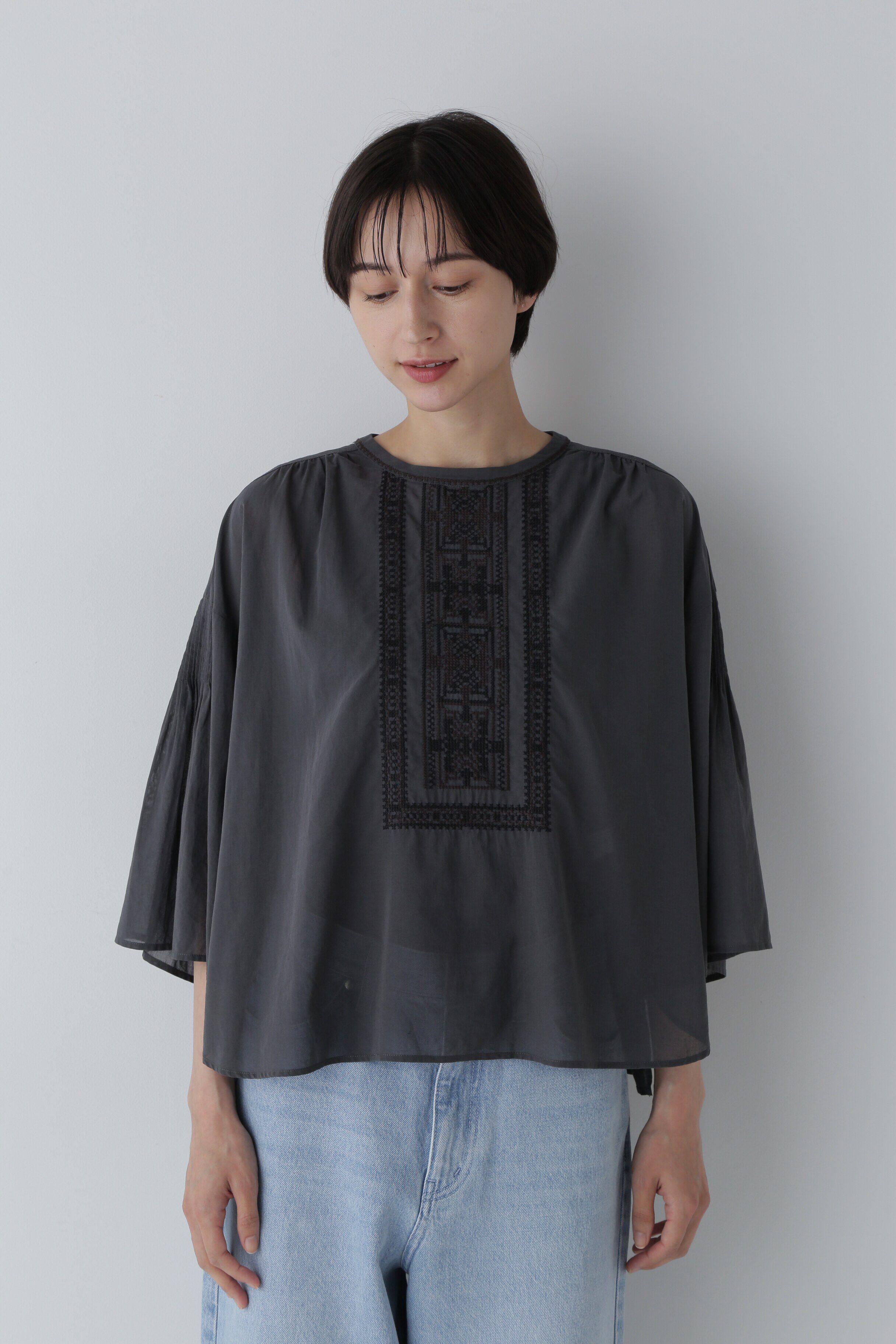  「◆インド刺繍コットンボイルブラウス」|シャツ・ブラウス|