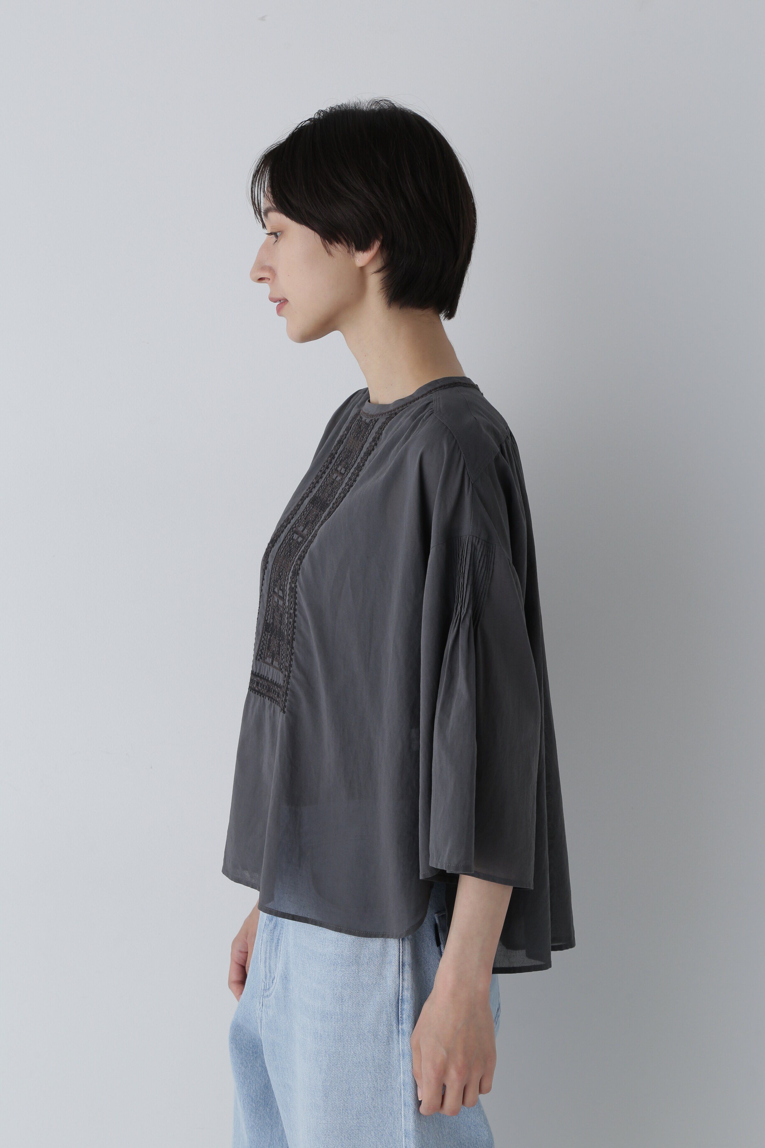  「◆インド刺繍コットンボイルブラウス」|シャツ・ブラウス|