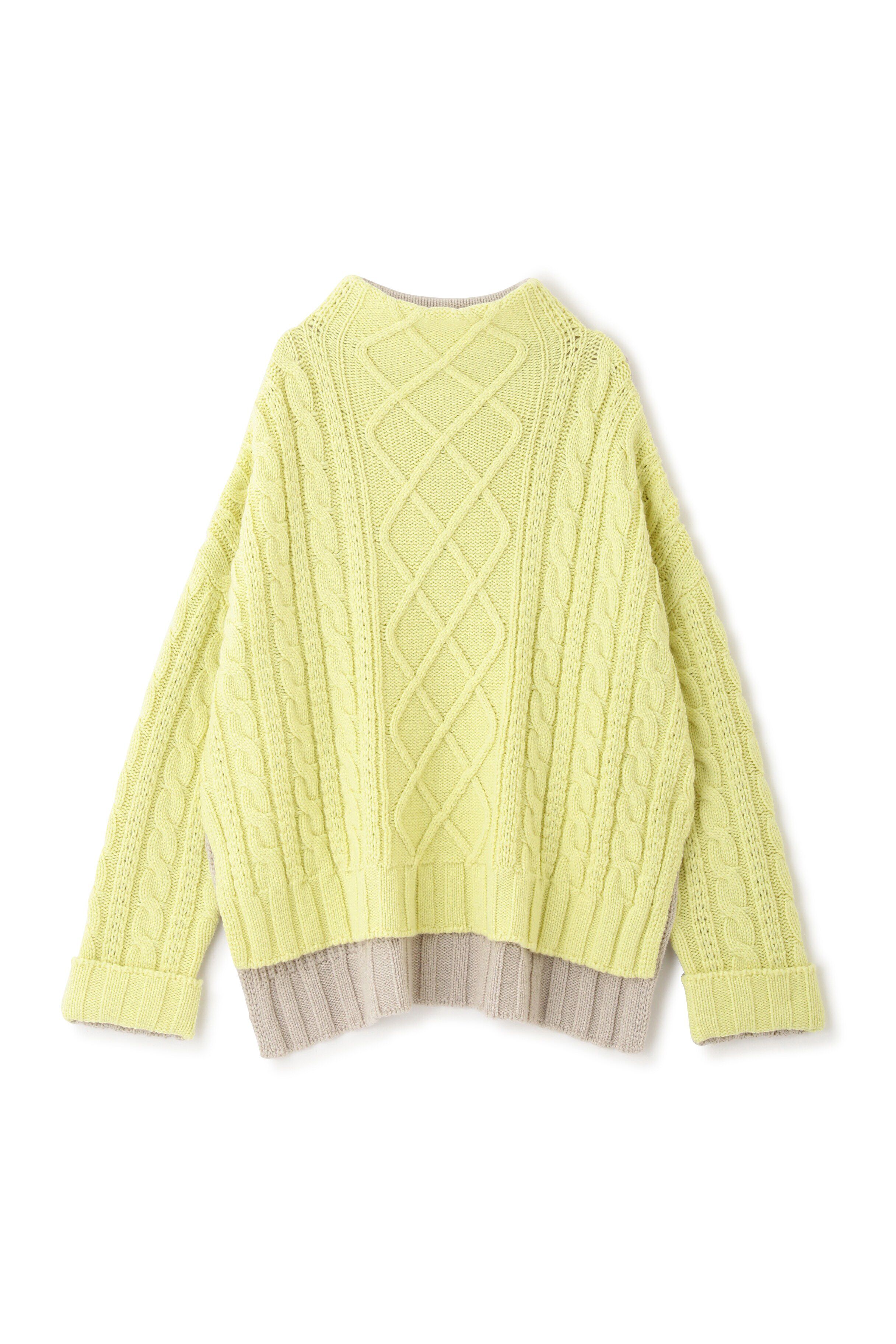  「◆バイカラーケーブルニット」|ニット・セーター|