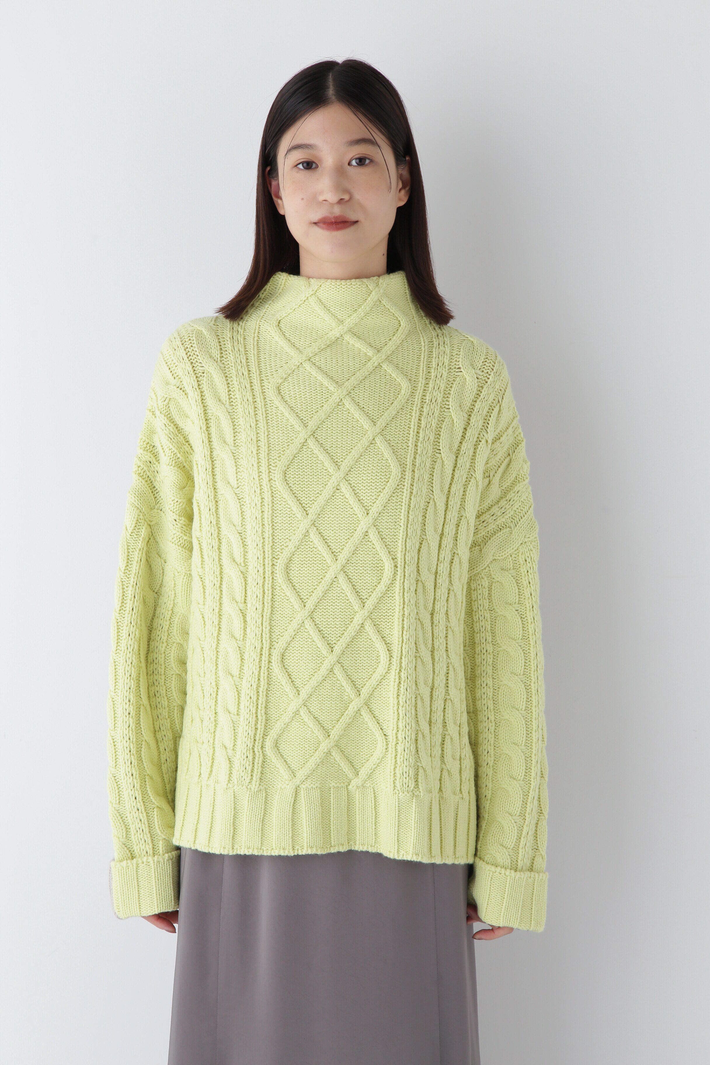  「◆バイカラーケーブルニット」|ニット・セーター|