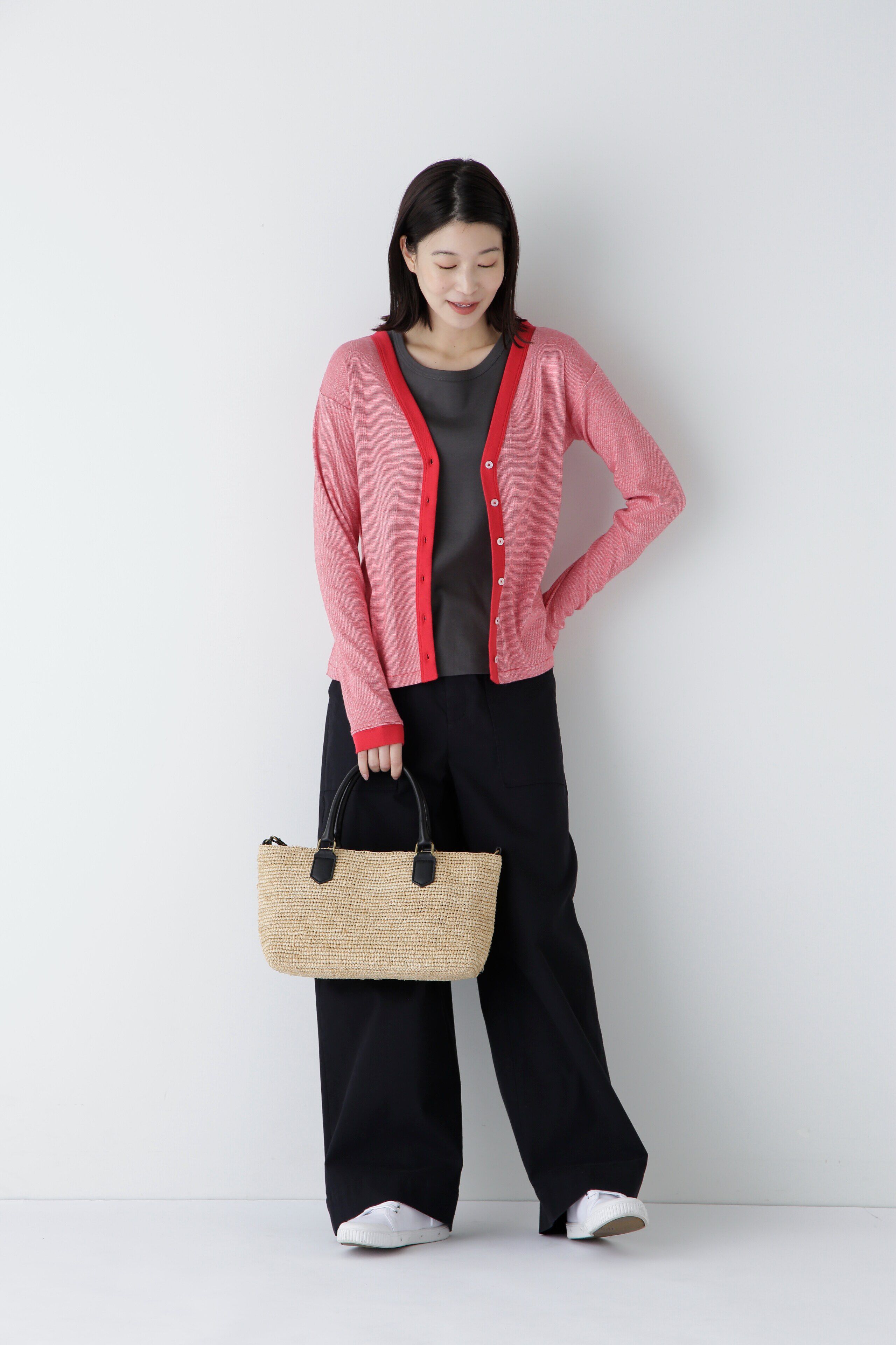  「◆パネルリブＶネックカーディガン」|Tシャツ・カットソー|