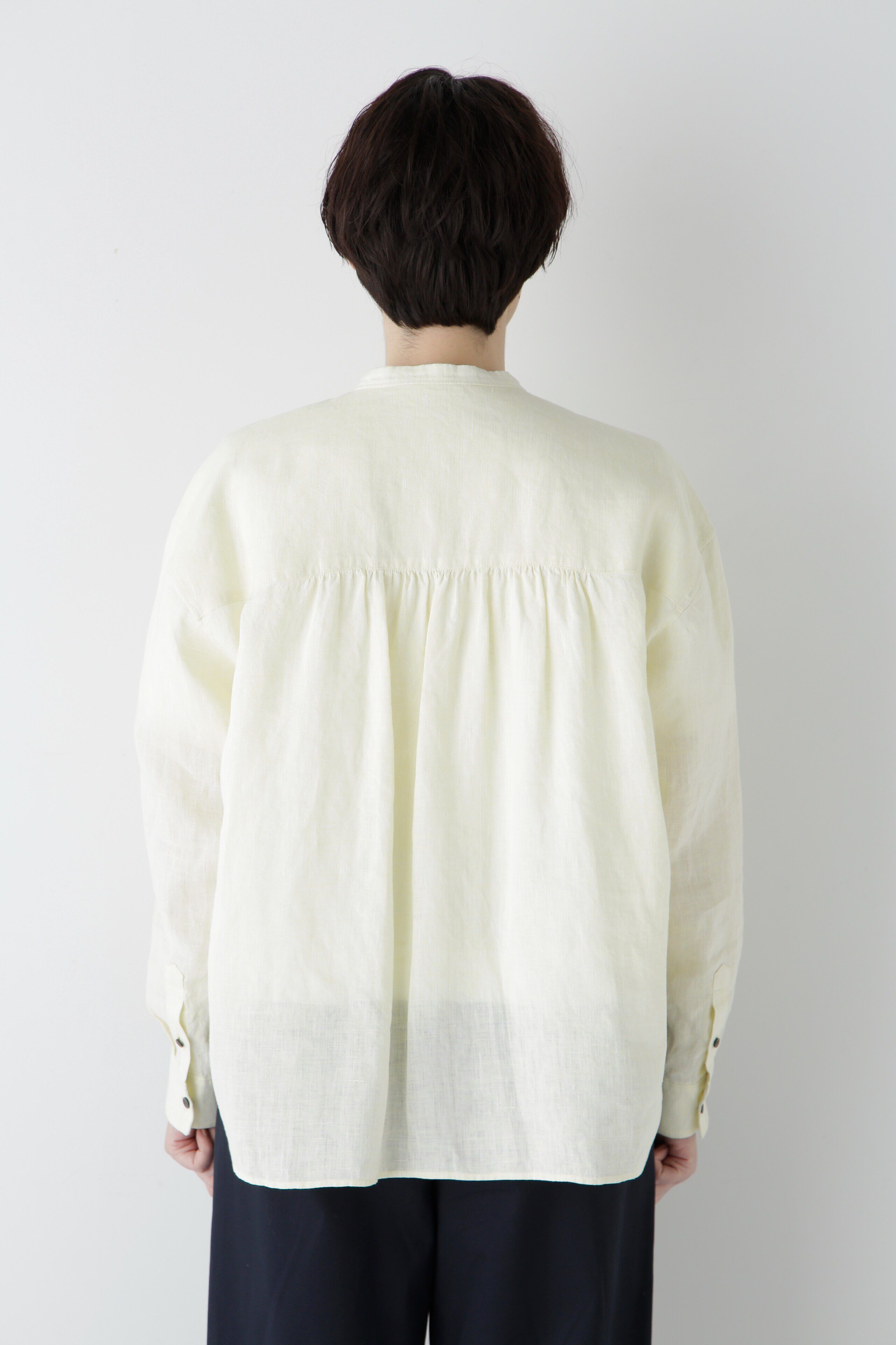  「◆ハードマンリネンバンドカラーシャツブラウス」|シャツ・ブラウス|