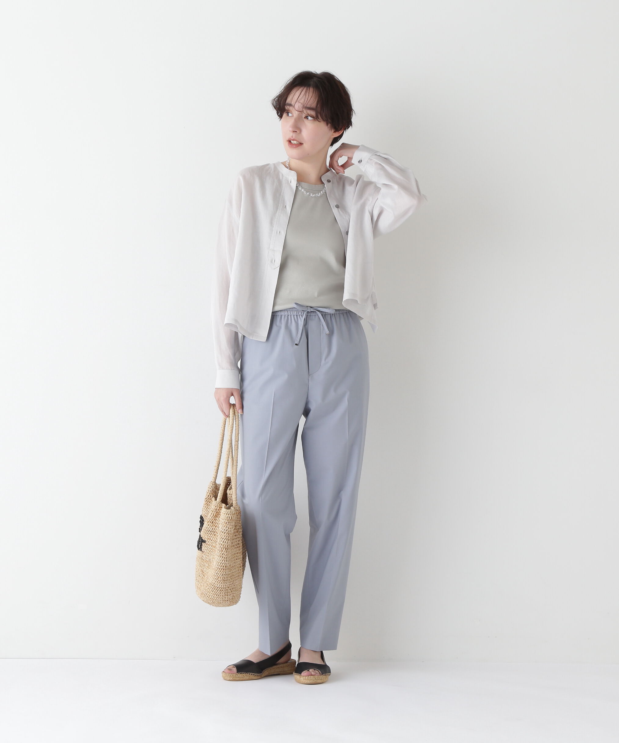  「◆ラミーバンドカラーシャツブラウス」|シャツ・ブラウス|