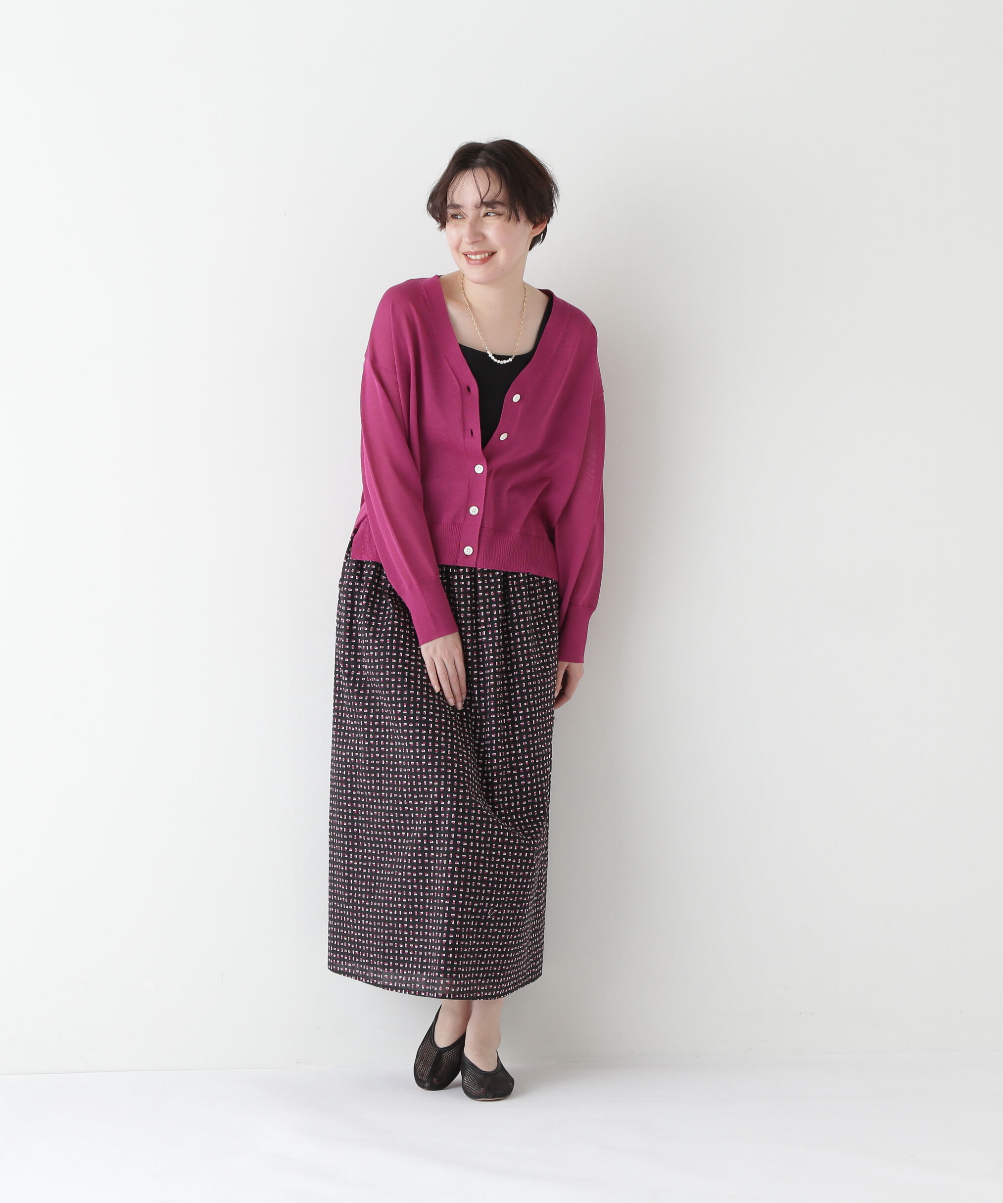  「◆【ウォッシャブル】シアーハイゲージ長袖カーディガン」|ニット・セーター|