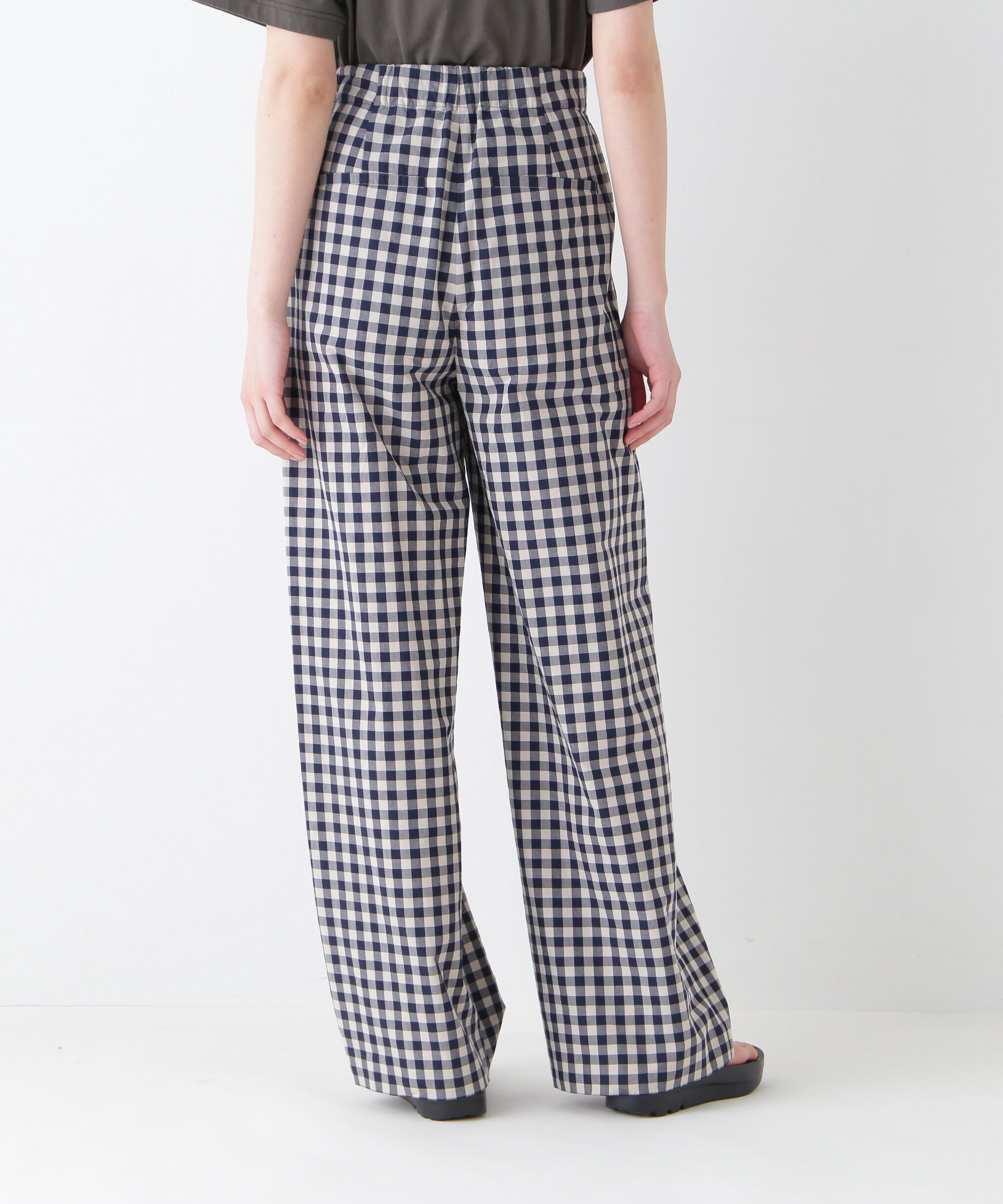  「◆ギンガムチェックワンタックセミワイドパンツ」|その他|