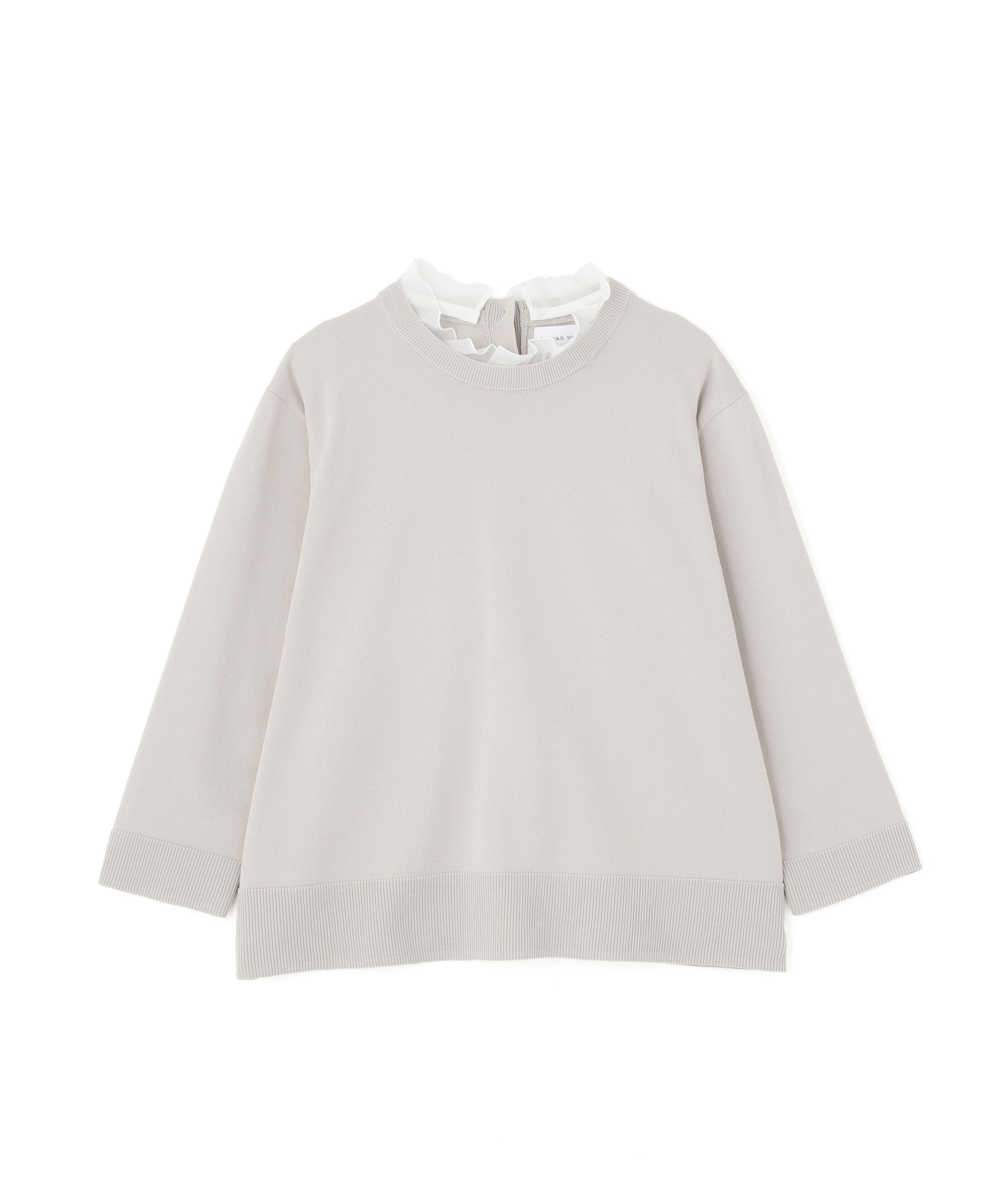  「◆綿ポリエステル取外し衿付プルオーバー」|ニット・セーター|