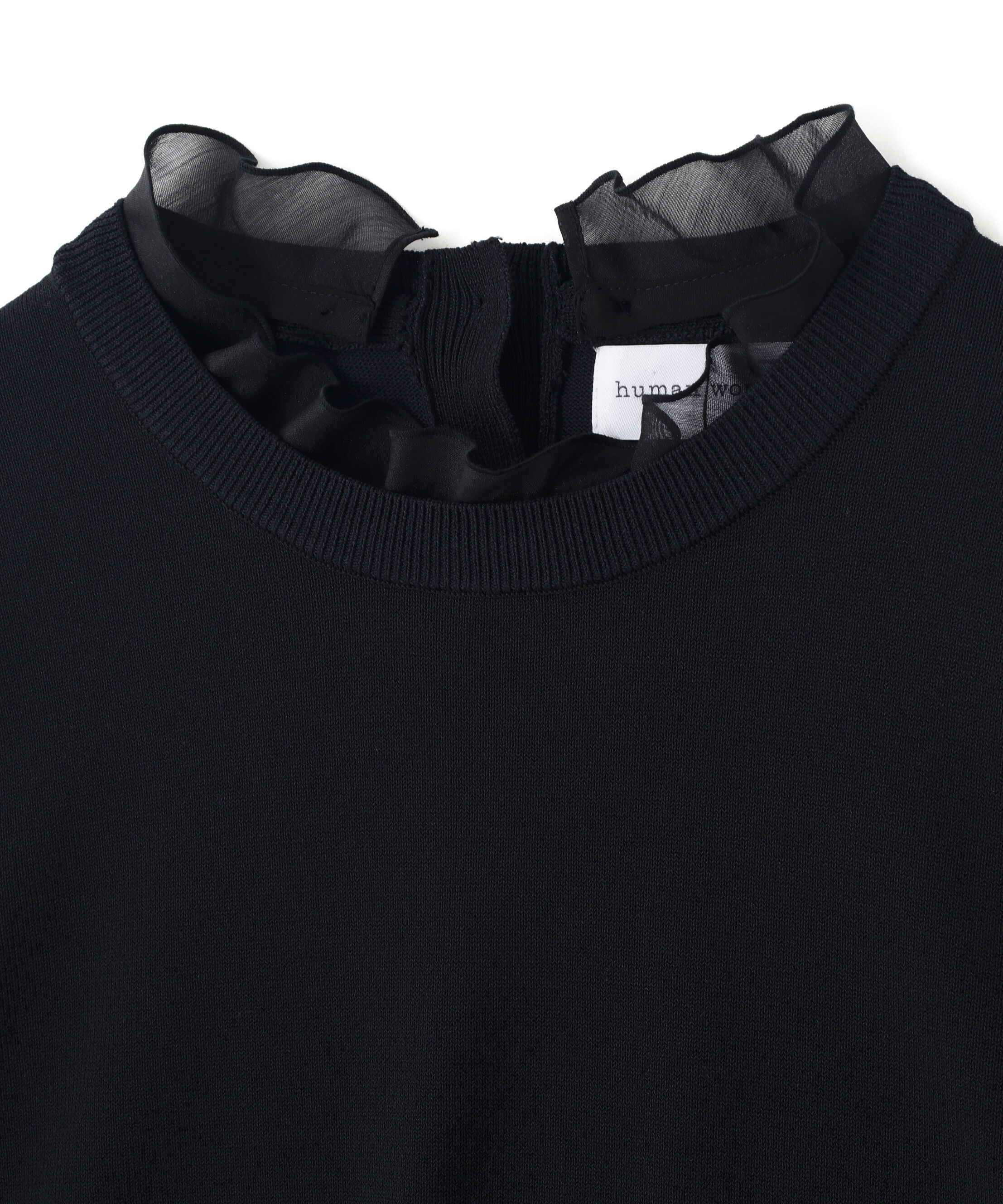  「◆綿ポリエステル取外し衿付プルオーバー」|ニット・セーター|