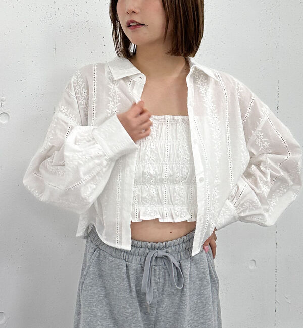 archives「コットンレースビスチェ&times;シャツＳＥＴ」|シャツ・ブラウス|OFF WHITE