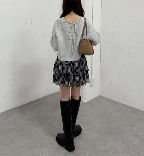 archives「チェックアソートシフォンティアードミニスカート」|スカート|