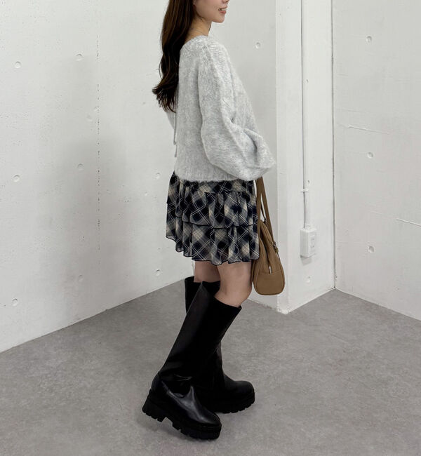 archives「チェックアソートシフォンティアードミニスカート」|スカート|