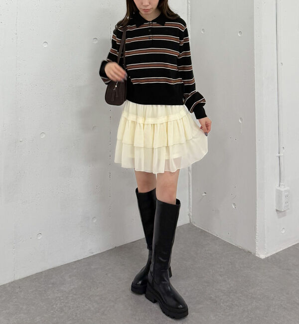 archives「チェックアソートシフォンティアードミニスカート」|スカート|