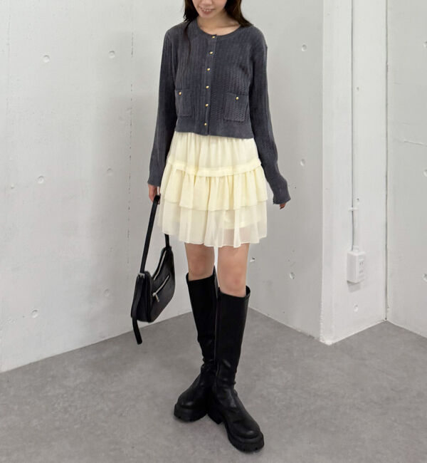 archives「チェックアソートシフォンティアードミニスカート」|スカート|