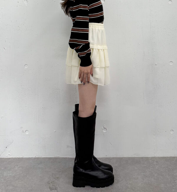 archives「チェックアソートシフォンティアードミニスカート」|スカート|
