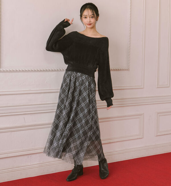 archives「フェザーオフショルニット&times;チュールキャミワンピースＳＥＴ」|ワンピース|