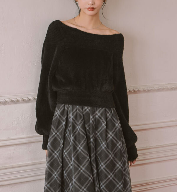 archives「フェザーオフショルニット&times;チュールキャミワンピースＳＥＴ」|ワンピース|