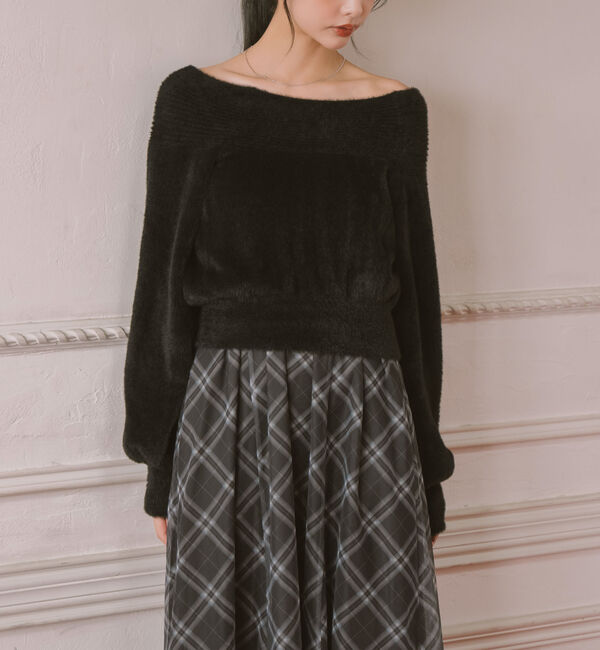 archives「フェザーオフショルニット&times;チュールキャミワンピースＳＥＴ」|ワンピース|