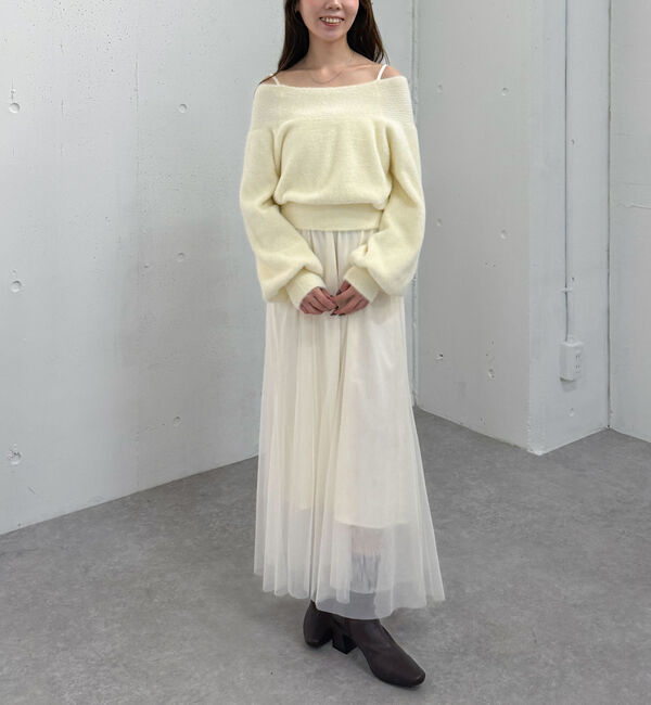 archives「フェザーオフショルニット&times;チュールキャミワンピースＳＥＴ」|ワンピース|