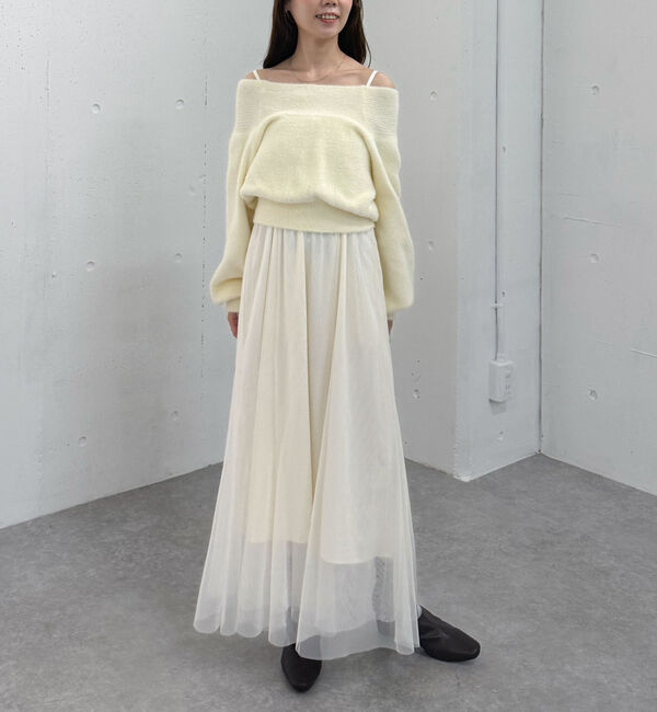 archives「フェザーオフショルニット&times;チュールキャミワンピースＳＥＴ」|ワンピース|