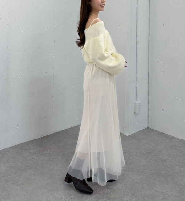 archives「フェザーオフショルニット&times;チュールキャミワンピースＳＥＴ」|ワンピース|
