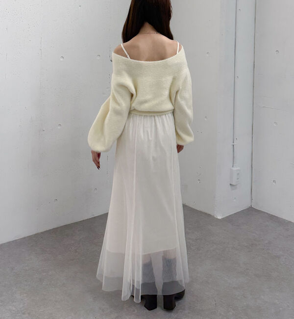 archives「フェザーオフショルニット&times;チュールキャミワンピースＳＥＴ」|ワンピース|