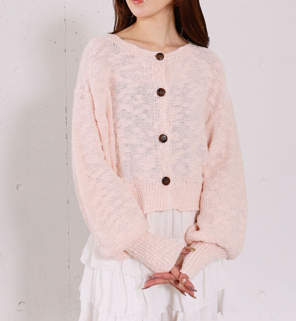 archives「スラブニットカーディガン」|カーディガン|PINK