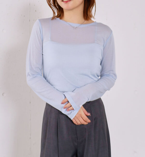 archives「シアー天竺クルーネックトップス」|Tシャツ・カットソー|BLUE