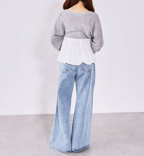 archives「ダメージレースフレアデニム」|デニム|