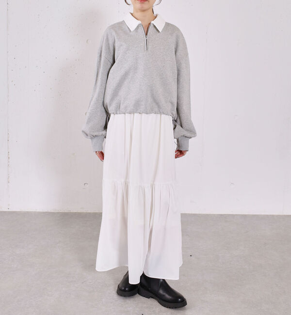 archives「ハーフＺＩＰスウェット&times;キャミワンピースＳＥＴ」|ワンピース|