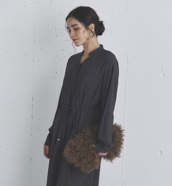 Doux archives「Ｖネックドロストギャザーワンピース」|ワンピース|