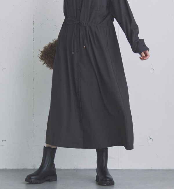 Doux archives「Ｖネックドロストギャザーワンピース」|ワンピース|