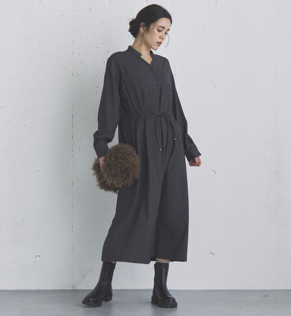 Doux archives「Ｖネックドロストギャザーワンピース」|ワンピース|