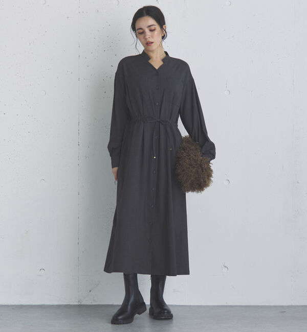 Doux archives「Ｖネックドロストギャザーワンピース」|ワンピース|