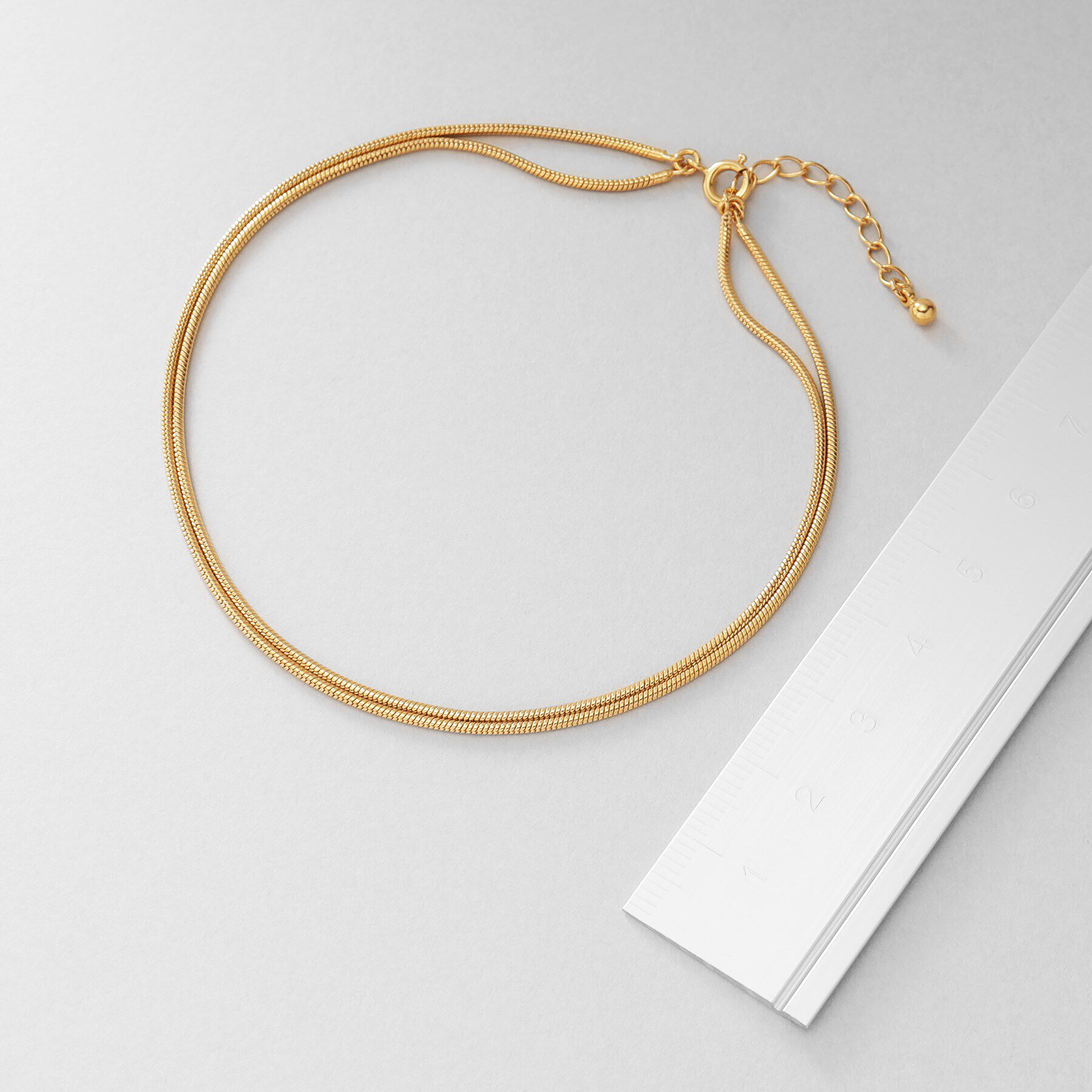 COCOSHNIK ONKITSCH「シルバー スネークチェーン ダブルアンクレット GP」|アンクレット|