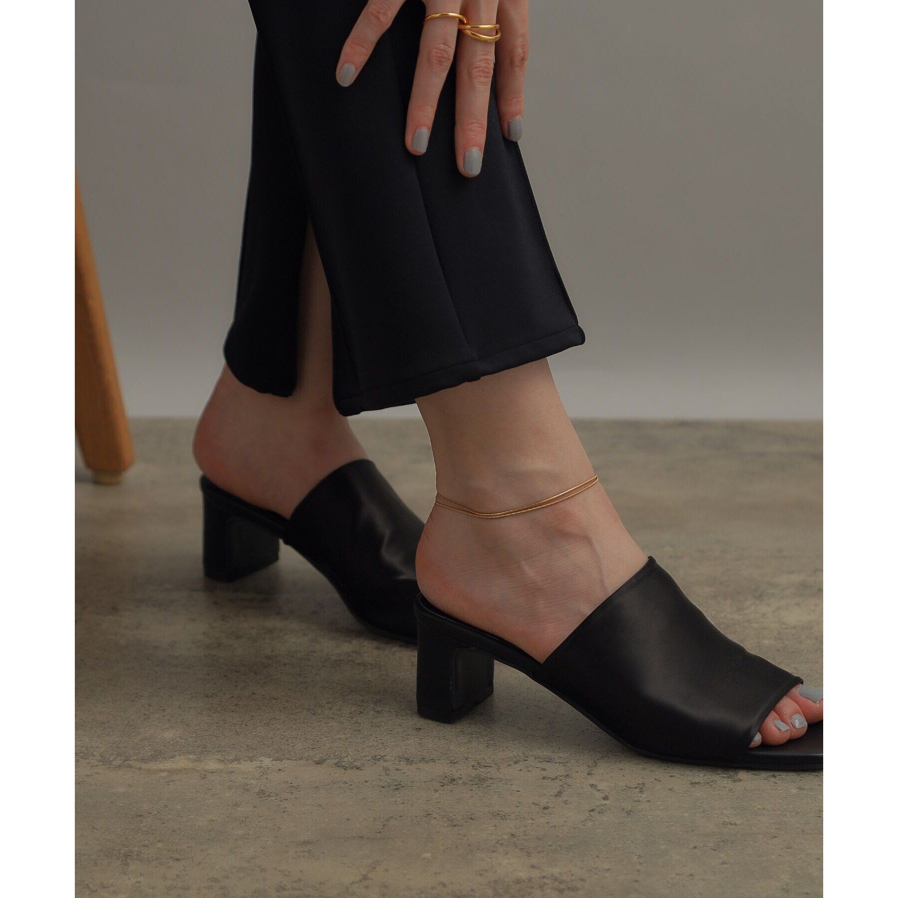 COCOSHNIK ONKITSCH「シルバー スネークチェーン ダブルアンクレット GP」|アンクレット|