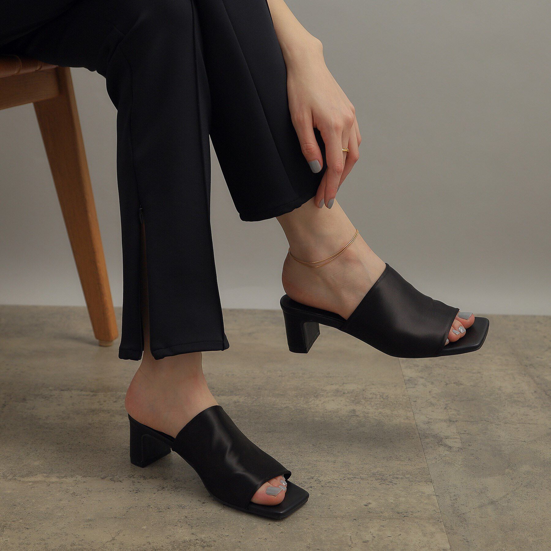 COCOSHNIK ONKITSCH「シルバー スネークチェーン ダブルアンクレット GP」|アンクレット|