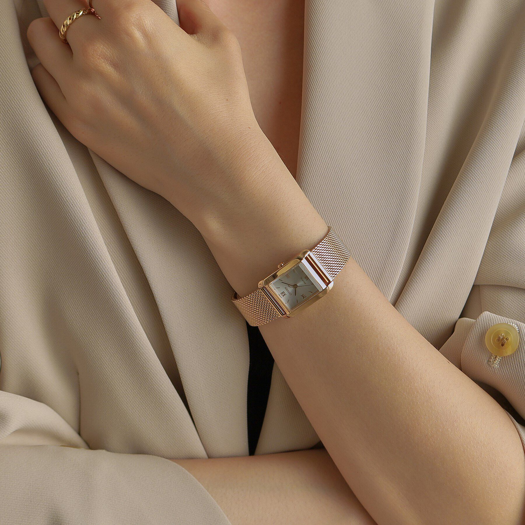 COCOSHNIK「RG シチズンL別注モデル スクエア チェンジャブルウォッチ（ホワイト）」|腕時計|