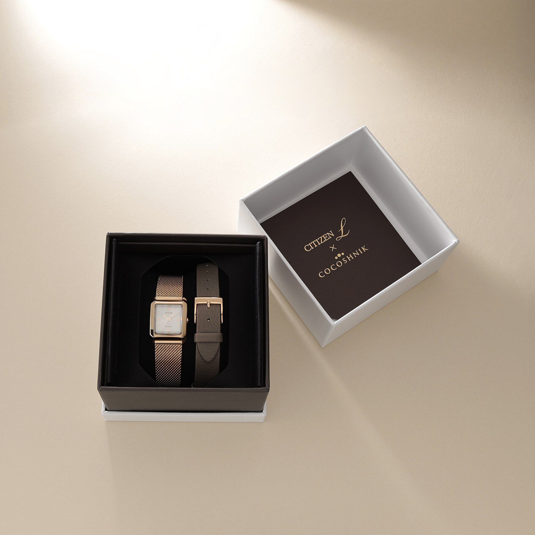 COCOSHNIK「RG シチズンL別注モデル スクエア チェンジャブルウォッチ（ホワイト）」|腕時計|