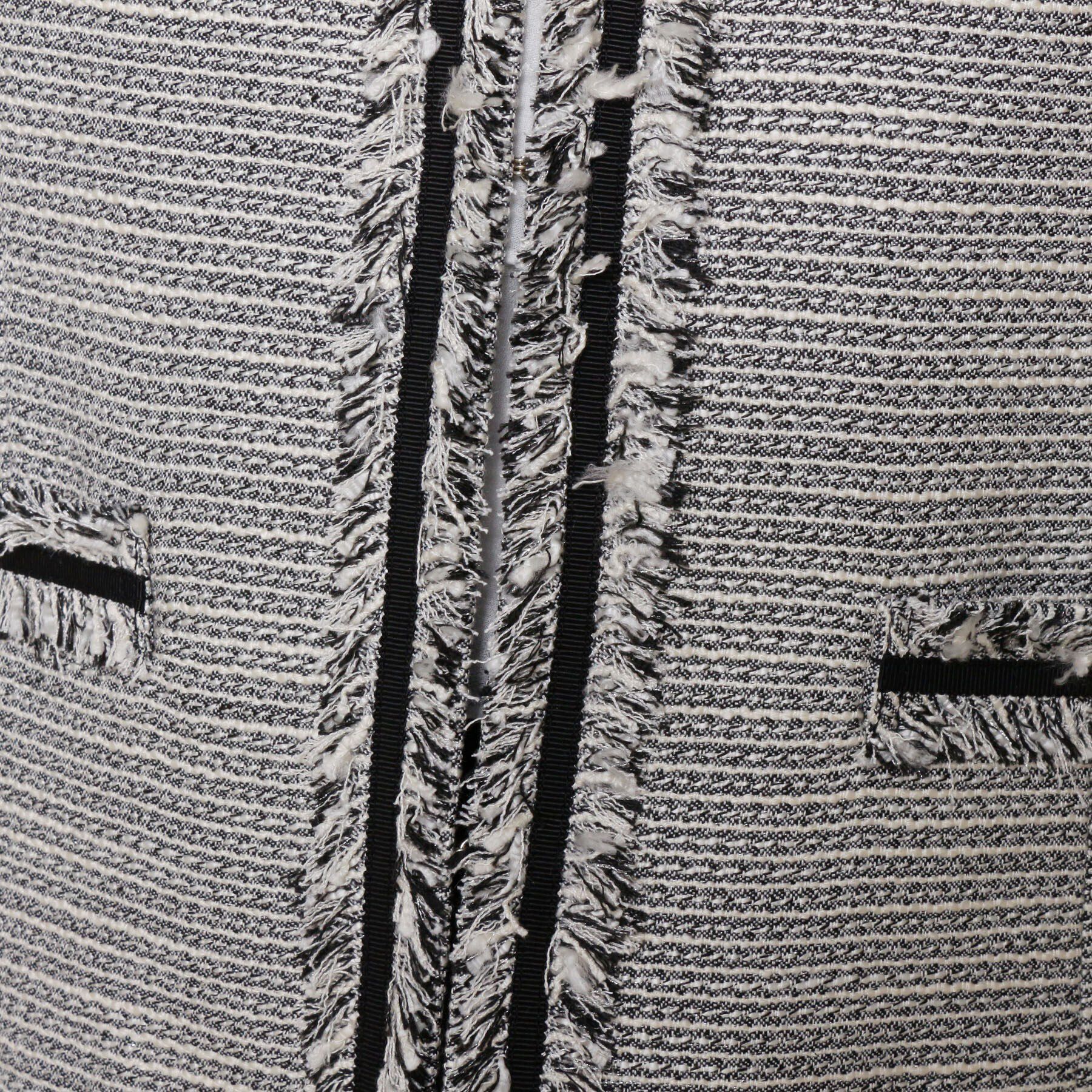 SHOO･LA･RUE「【S-3L】ツイードフリンジノーカラージャケット」|ノーカラージャケット|