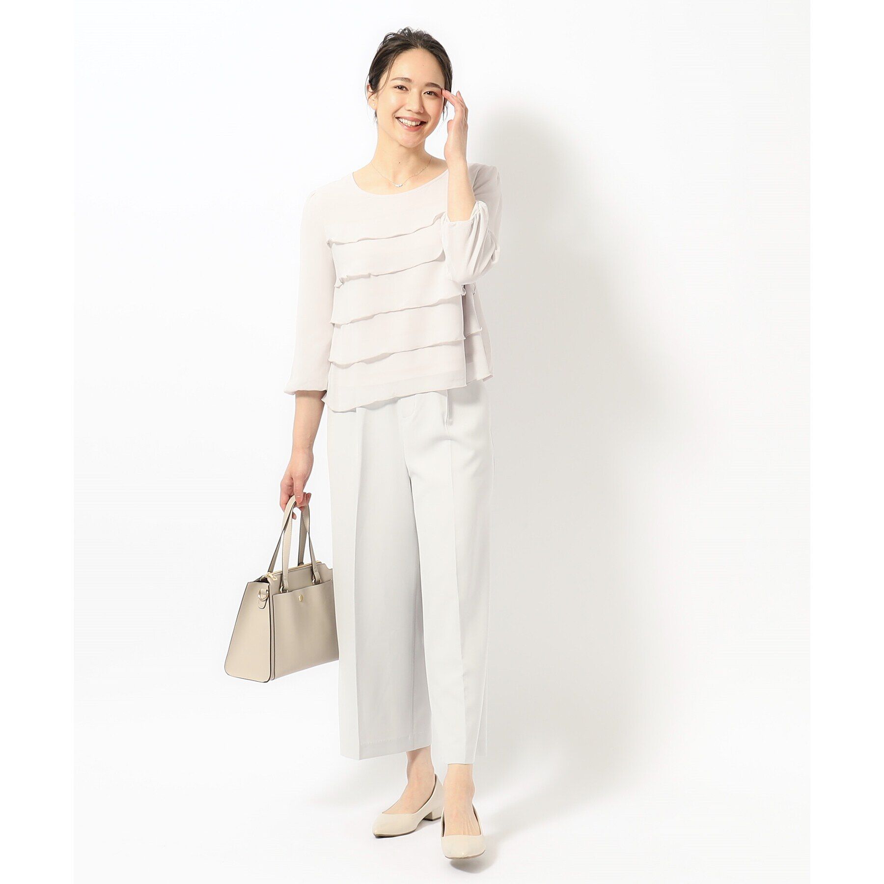 SHOO･LA･RUE「【S-5L/洗濯機可/2WAYストレッチ】ダブルクロスワイドパンツ」|その他|