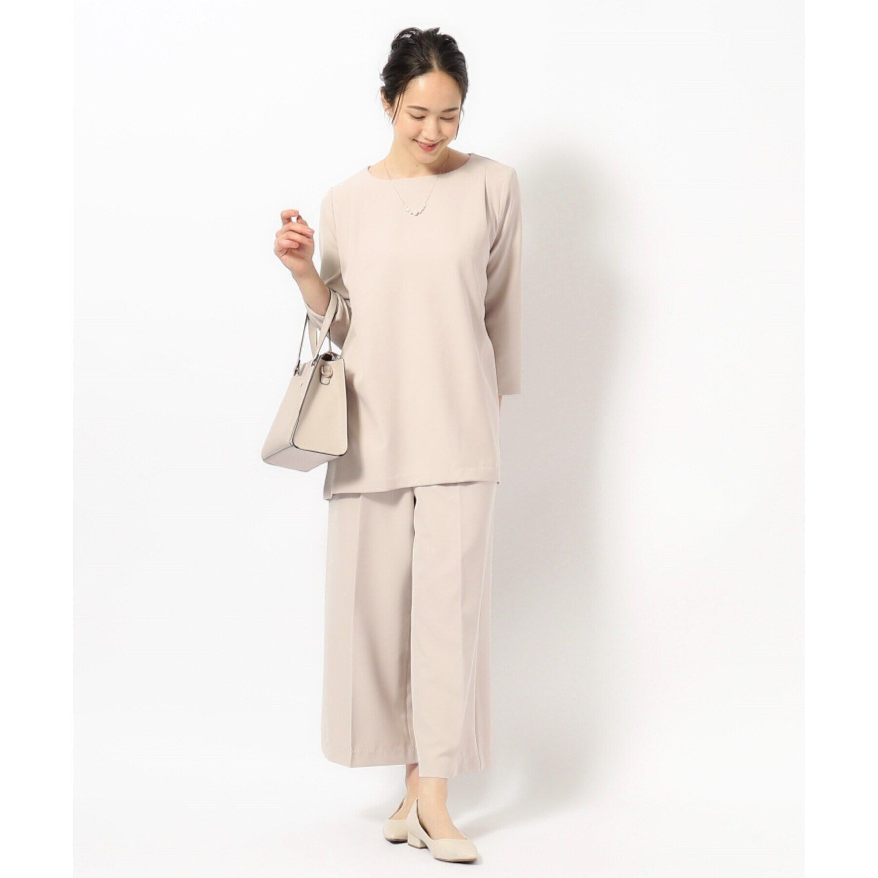 SHOO･LA･RUE「【S-5L/洗濯機可/2WAYストレッチ】ダブルクロスワイドパンツ」|その他|