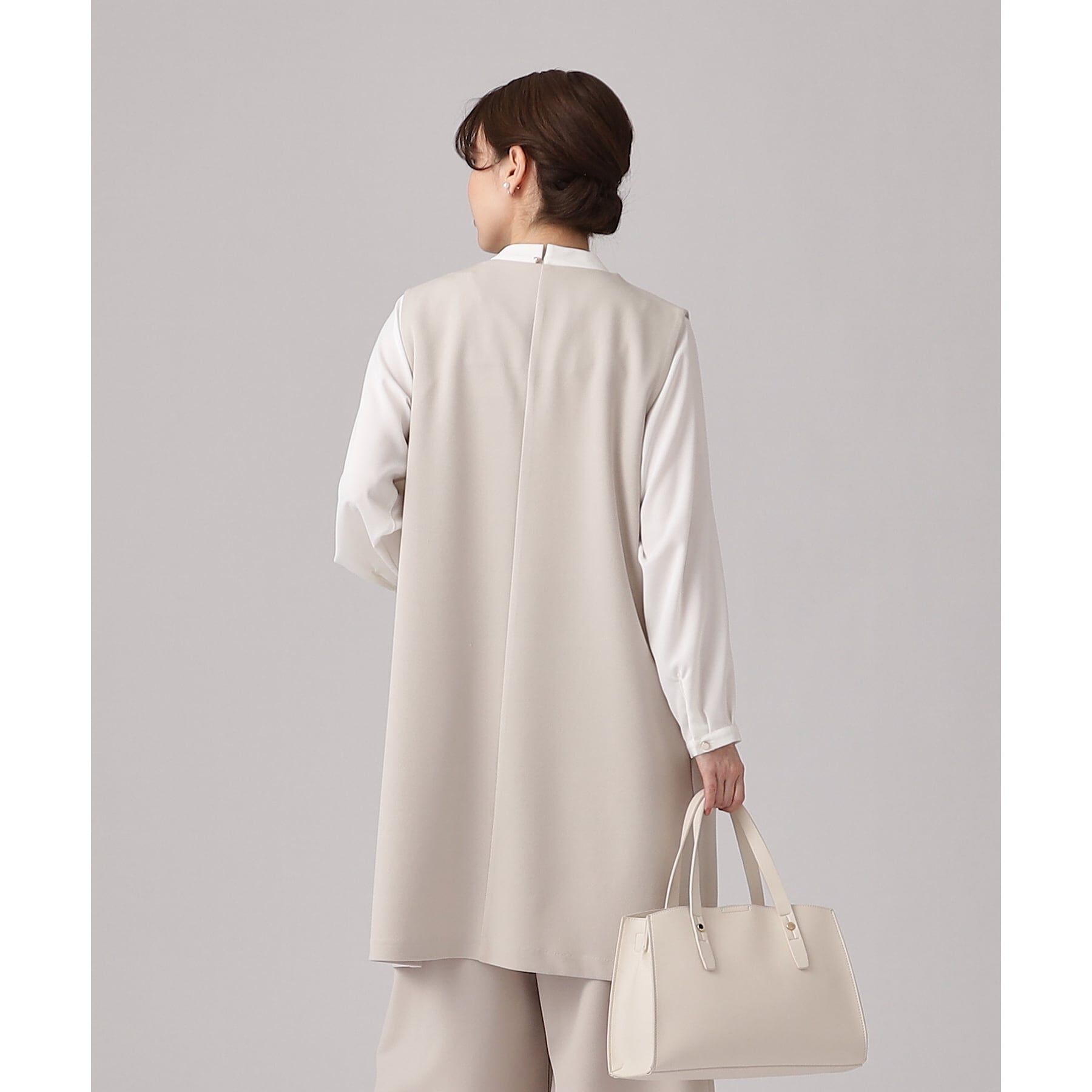 SHOO･LA･RUE「【通勤／デイリー／セットアップ可】マルチに使える カットジョーゼット ジレ」|ベスト・ジレ|