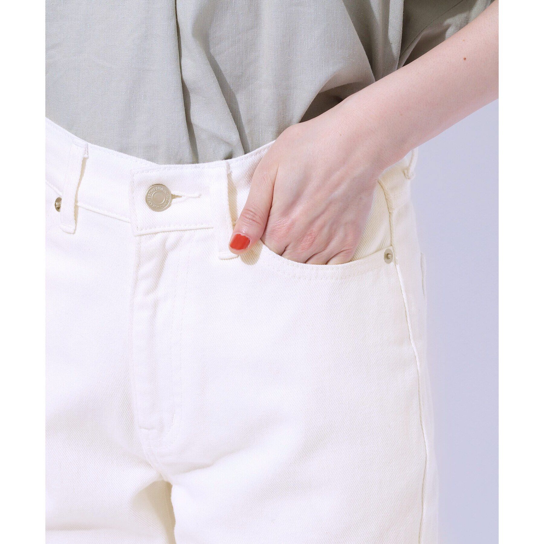 SHOO･LA･RUE「【SS-3L/美脚シルエット】いつでも頼れる デニムテーパードパンツ」|デニム|