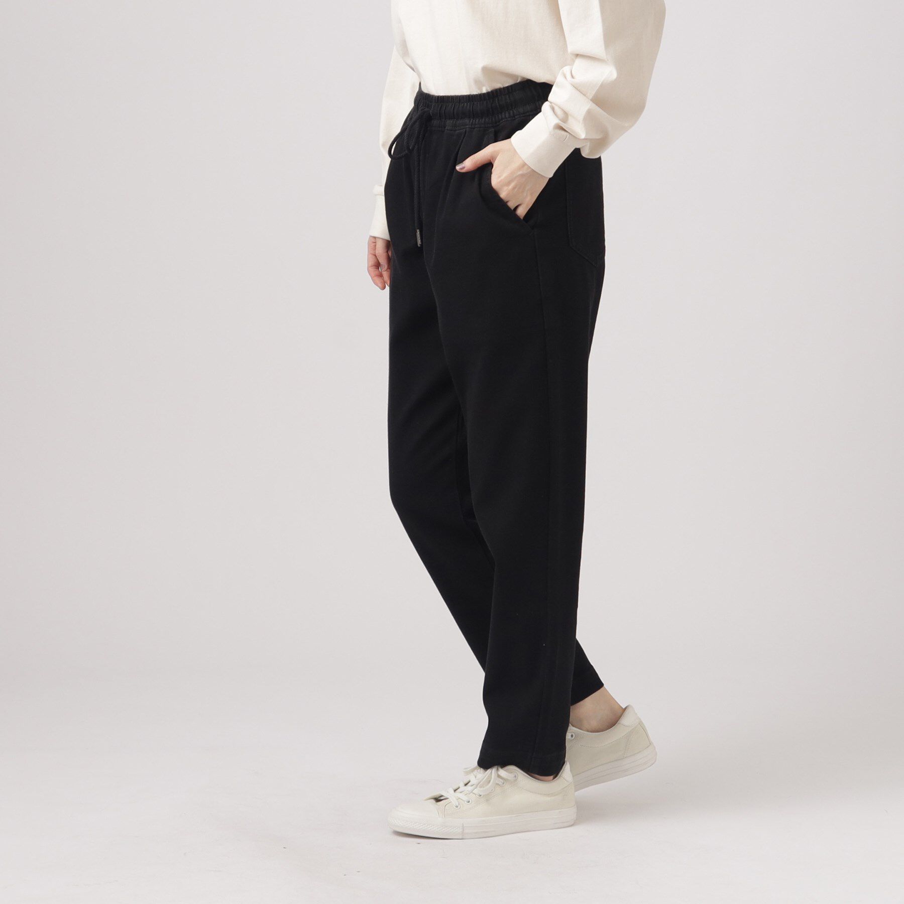 SHOO･LA･RUE「【SS-3L/洗える/美脚シルエット】ボトム選びが難しい方の救世主 デニムイージーテーパードパンツ」|デニム|