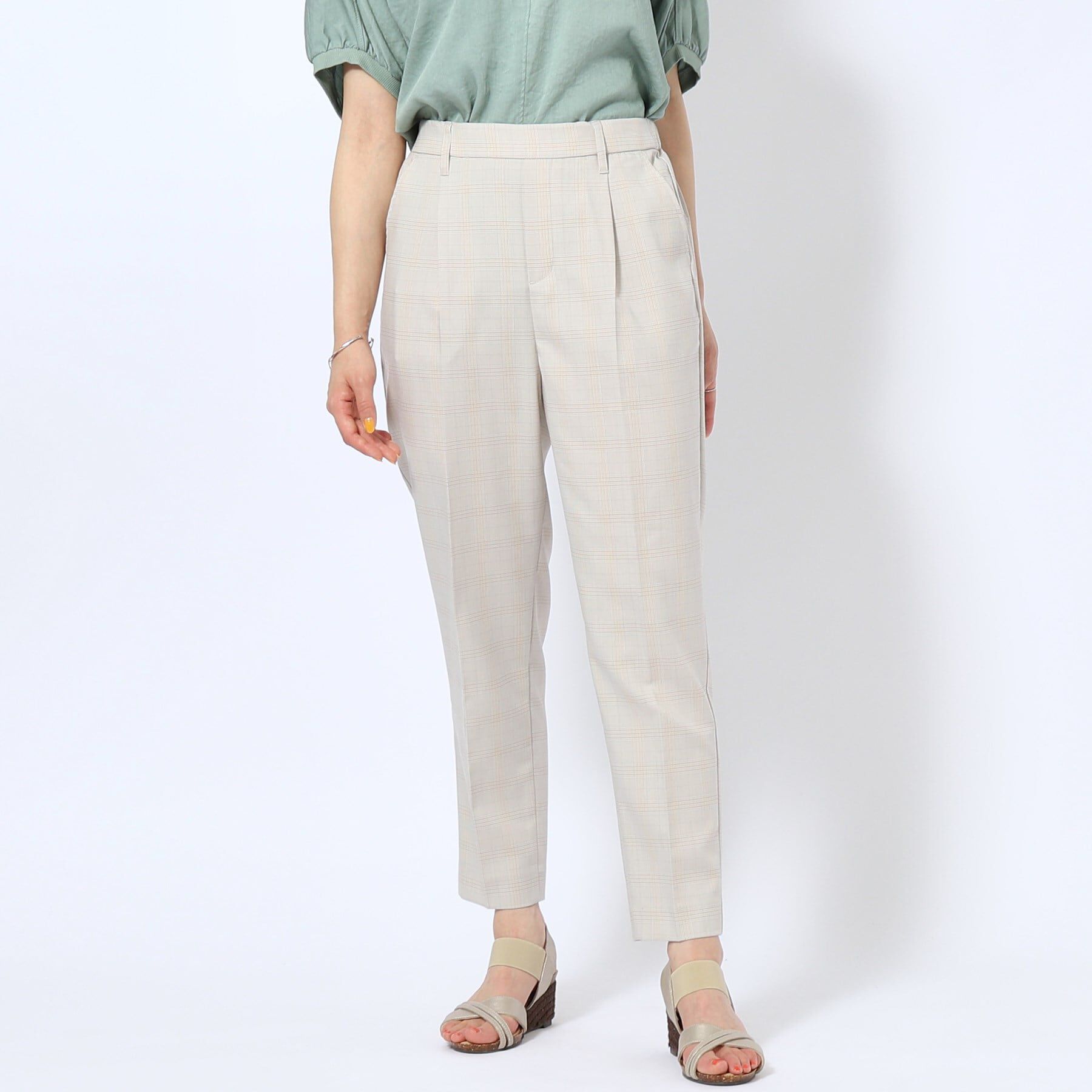 SHOO･LA･RUE「【洗える/SS-3L】すっきりキレイにかっこよく 大人のテーパードパンツ」|その他|グレー(212)