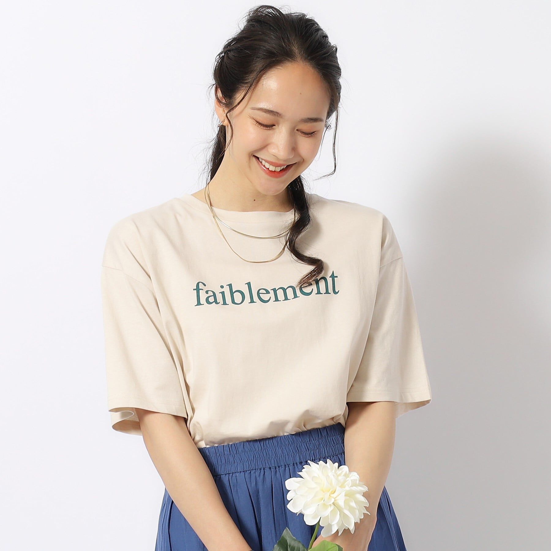 SHOO･LA･RUE「【洗える/プチプラ/綿100％】グラフィック半袖ゆるTシャツ」|Tシャツ・カットソー|グレージュ(650)