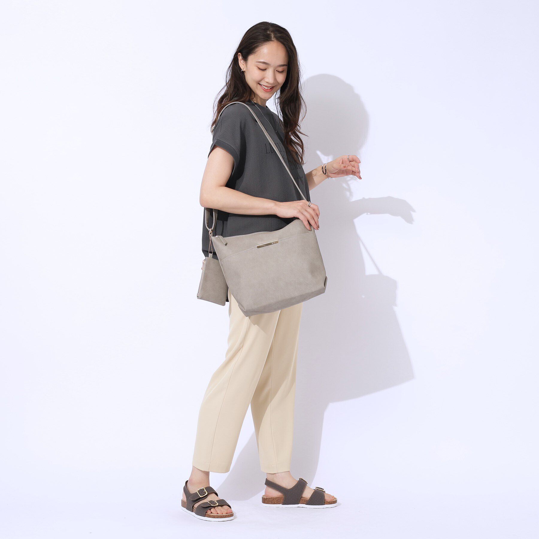 SHOO･LA･RUE「【A4サイズ対応/ポーチ付き】ダブルフェイス ショルダーバッグ」|ショルダー・メッセンジャー|