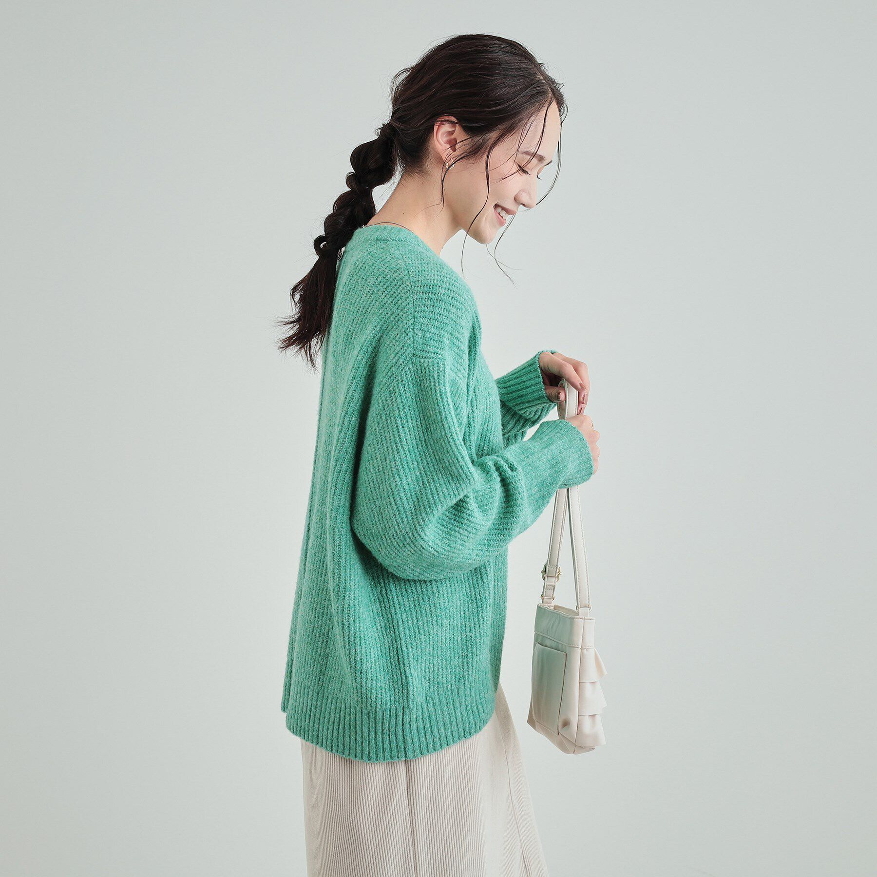 SHOO･LA･RUE「【高レビュー】大人フェミニン ふわふわ畦編み ゆるニット」|ニット・セーター|