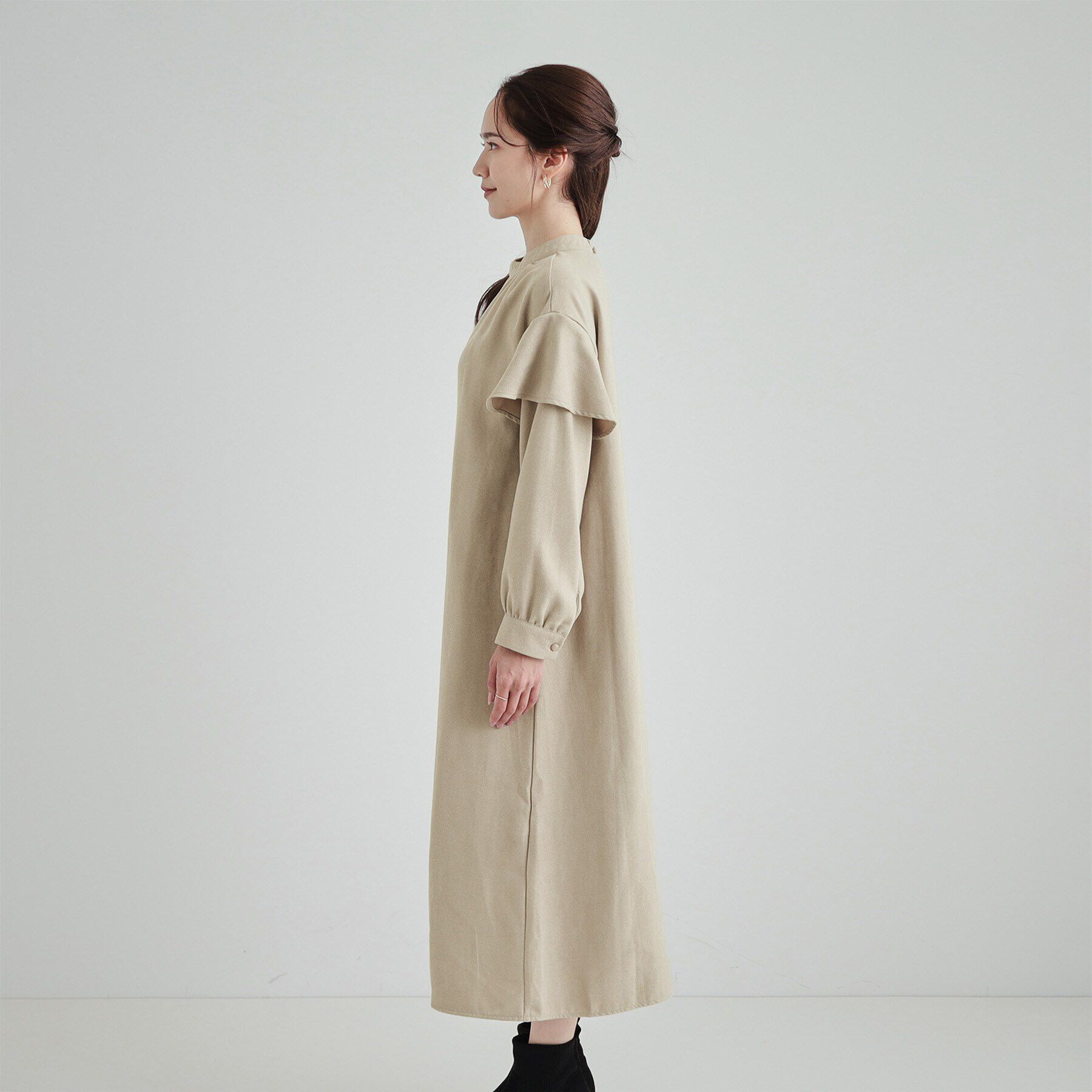 SHOO･LA･RUE「【S-LL】大人の甘めコーデに お袖フリルワンピース」|ワンピース|