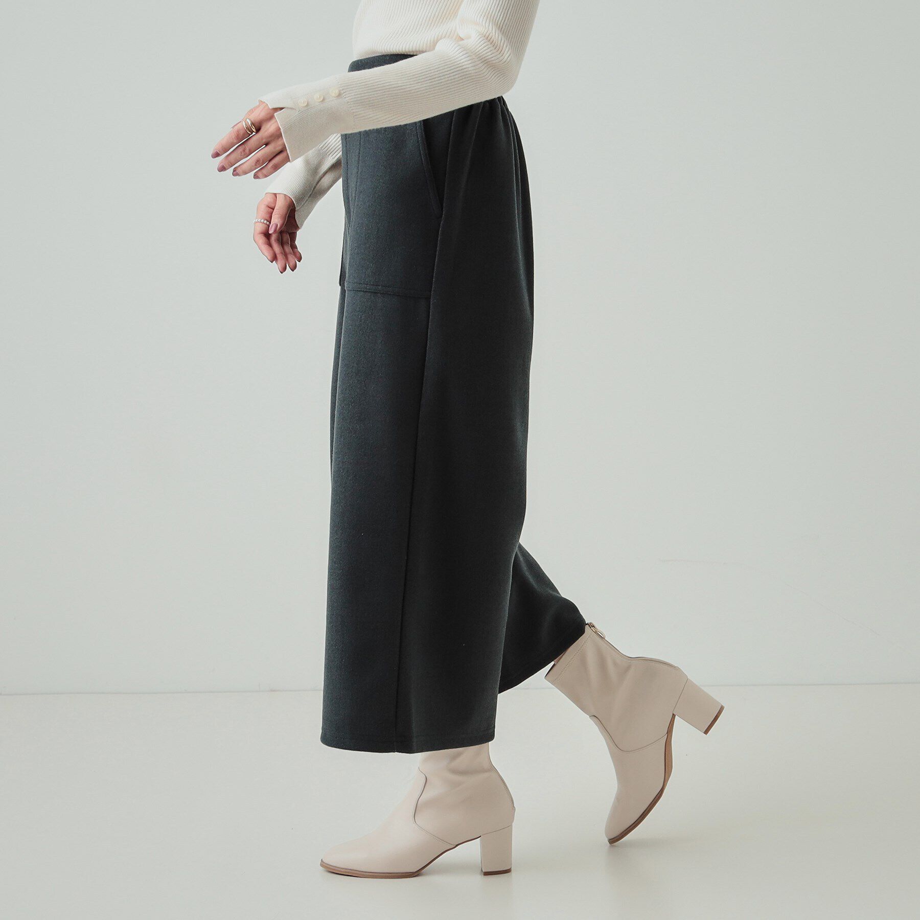 SHOO･LA･RUE「【あったか】きれいめ ベイカーガウチョパンツ」|その他|